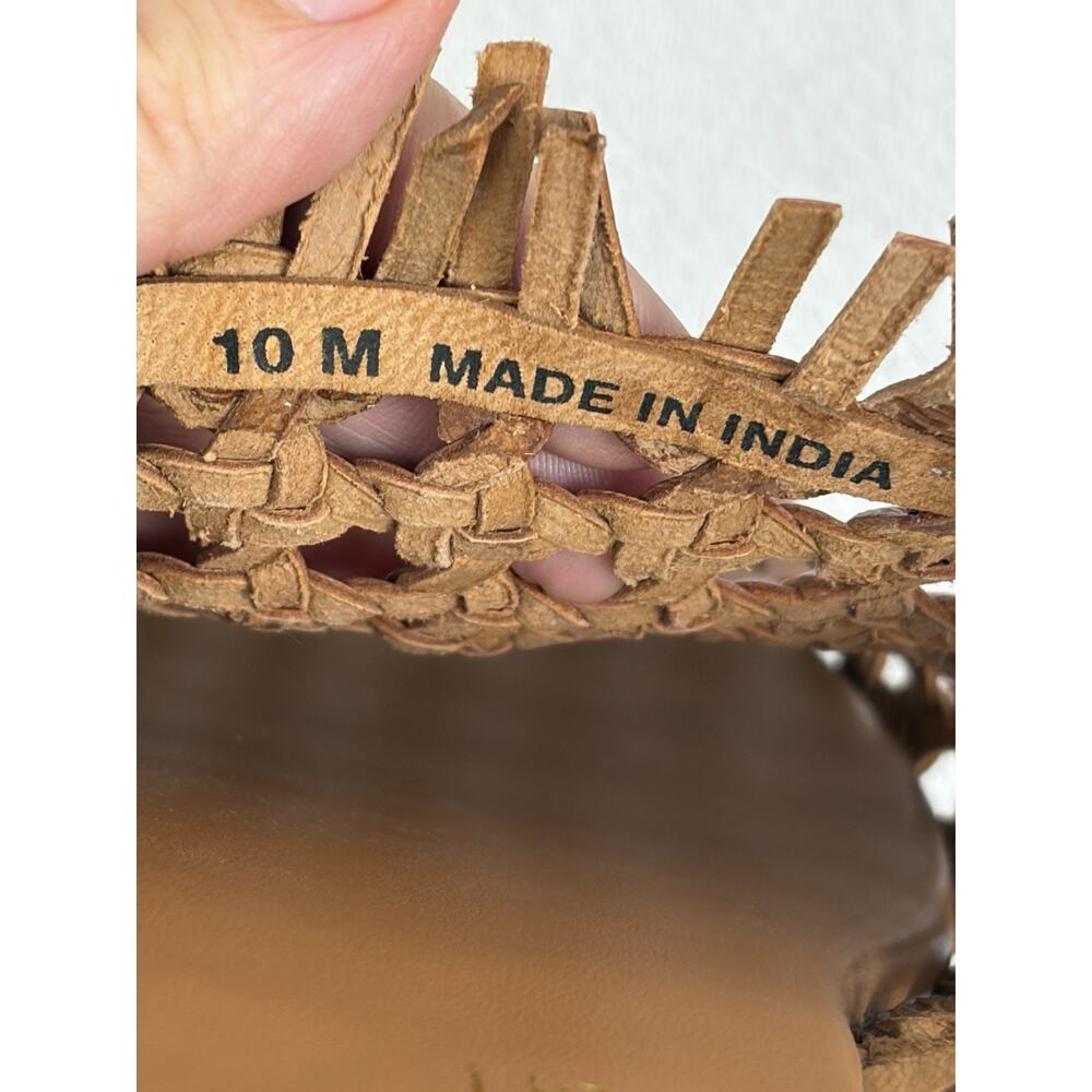 Matisse for Anthropologie Woven Leather Mule Slides Brown Women’s Size 10 Boho - Picture 3 of 5